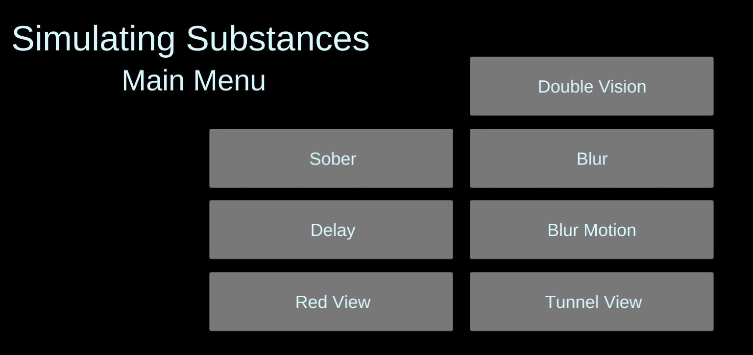 Main menu in der AR app