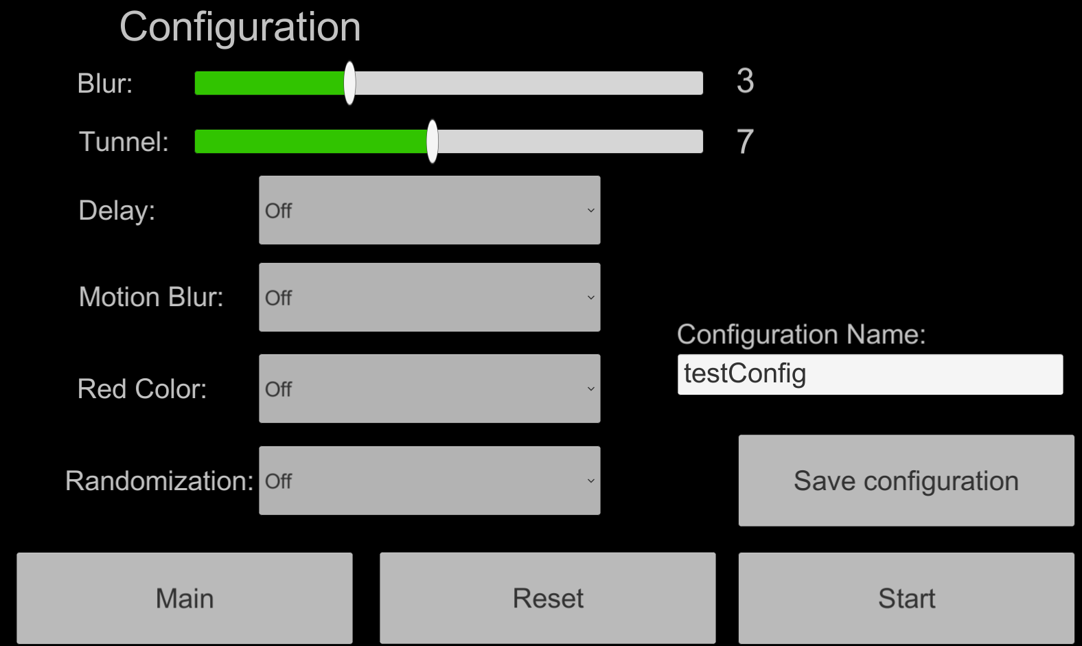 Configuration Scene